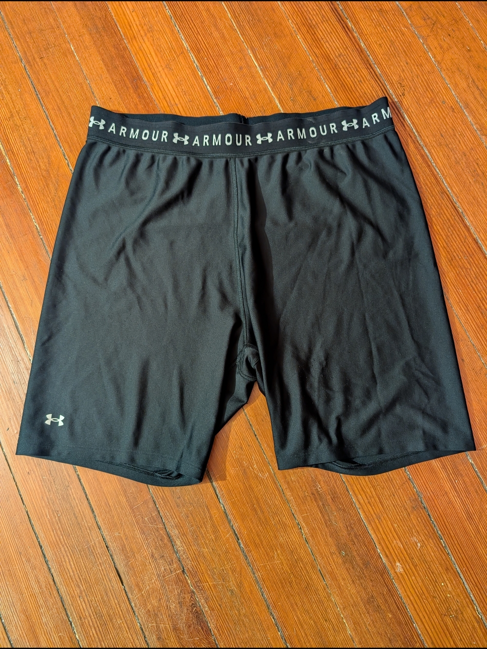 Under Armour Womens Athletic Compression Shorts with Logo Waistband